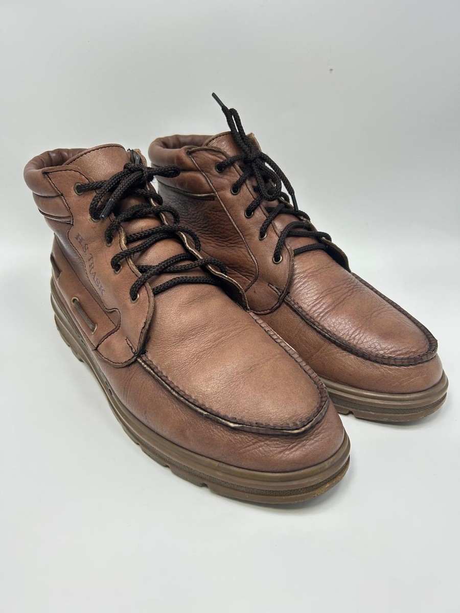 Vintage H.S Trask 6004 Mens Brown Bison Leather Moc Toe  display picture 2