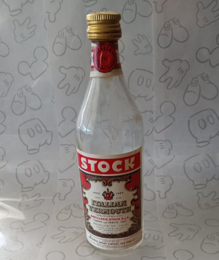 Stock Italian Vermouth Vintage Mini Airline Bottle 1/8 Pint