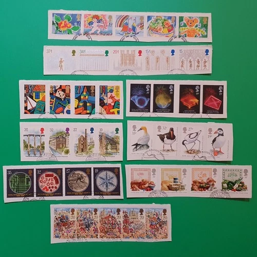 GB 1989 COMMEMORATIVE STAMPS YEAR PACK = 9 FINE USED SETS EX FDC ON PIECE #2727