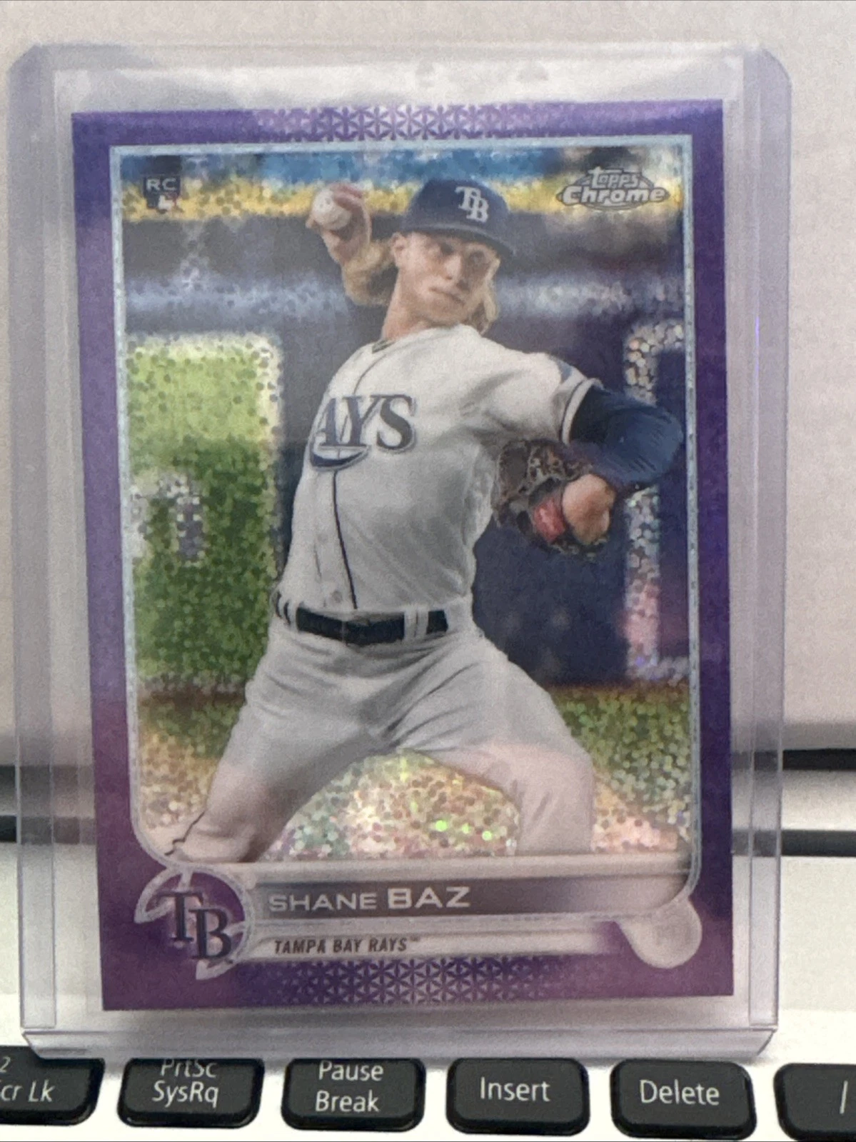 2022 Topps Chrome - Shane Baz #201 Purple Speckle Refractor /299 (RC)