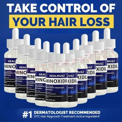 HEALMUSZ Minoxidil 5% Extra Strength Serum Haarwuchslösung für Männer, 2-10 Monatsvorrat