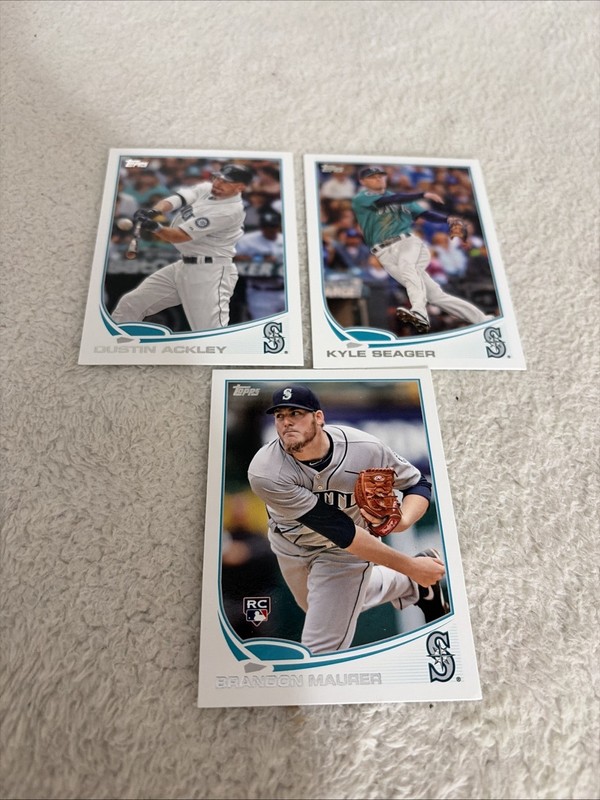 2012 Topps Mini Seattle Mariners Lot Of 3 Baseball Cards Seager, Maurer, Tackles
