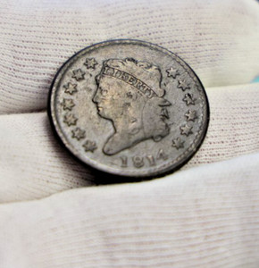 1814 US Large Cent 1c VG (Scratch)