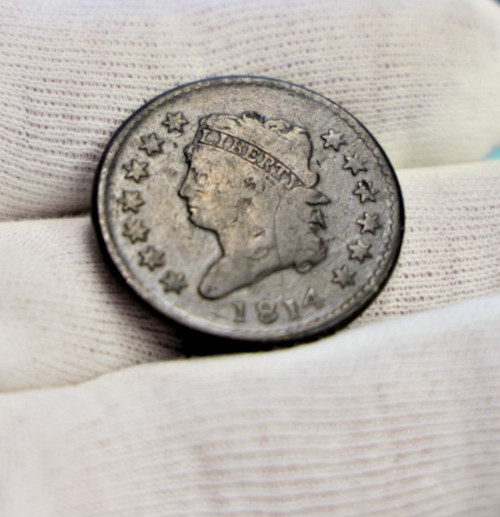 1814 US Large Cent 1c VG (Scratch)