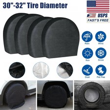4PCS 30-32'' Waterproof Tire Covers Wheel Tyre RV Trailer Camper Sun Protector