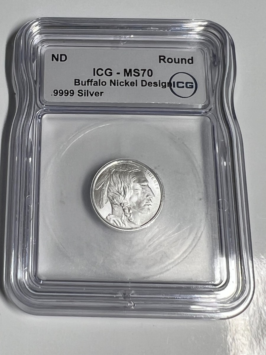 1/10 Troy Oz ICG MS70 Buffalo Nickel Design .999 Silver Round | eBay