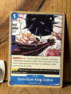 ONE PIECE Card. Gum-Gum King Cobra . OP11-059 C. J7