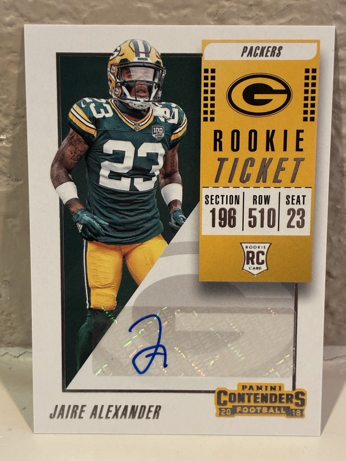 2018 Panini Contenders #253 Jaire Alexander Rookie Auto Autograph