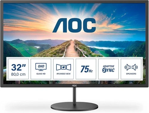AOC Q32V4 - 32 Zoll QHD Monitor, 75Hz, 4ms, IPS, Adaptive Sync, 32