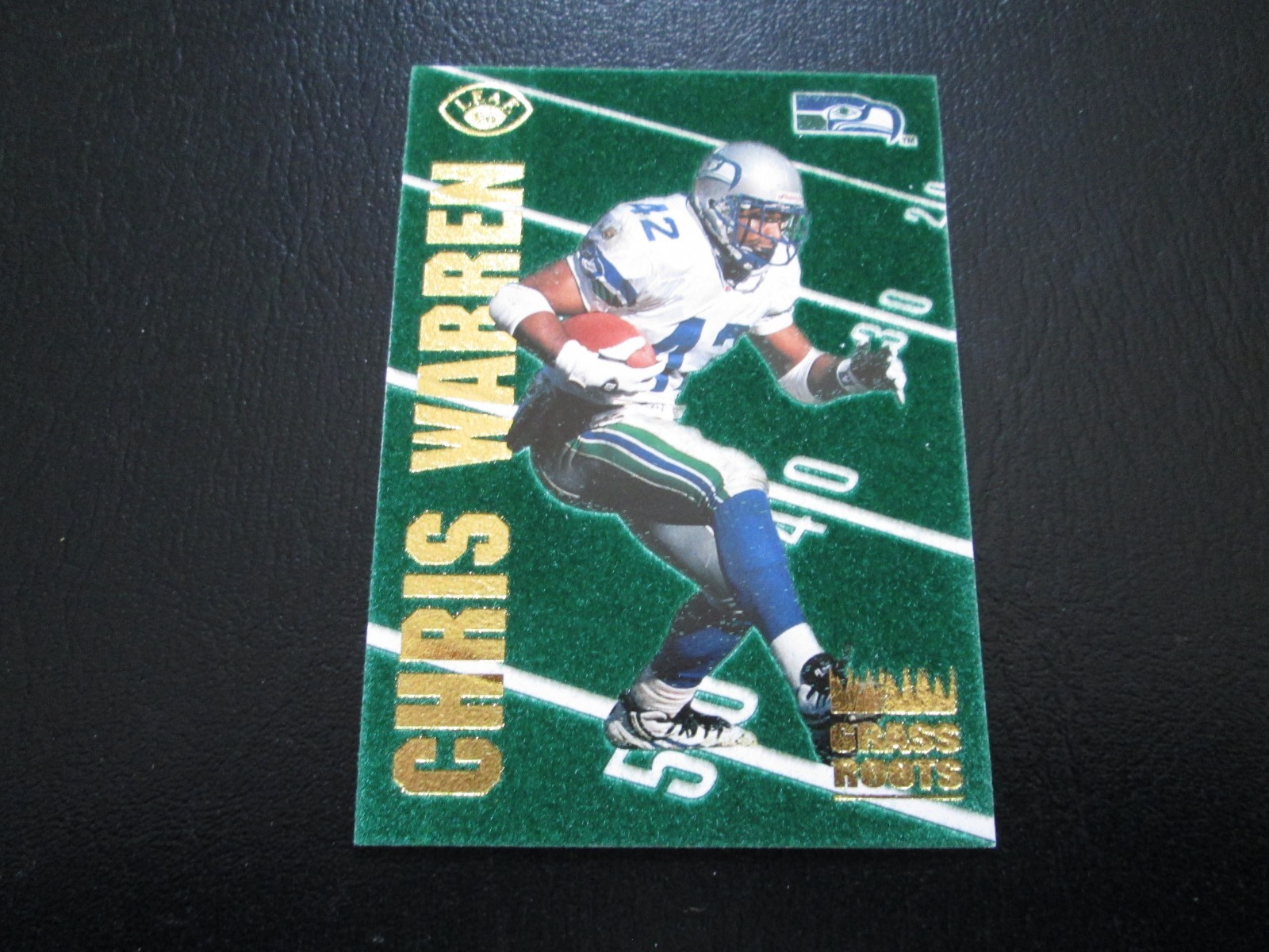 CHRIS WARREN 1996 LEAF GRASS ROOTS FELT INSERT CARD # 11 SERIAL # 3613/5000