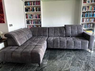 Sofa / Wohnlandschaft L-Form, Ecksofa, Big-S. anthrazit, verstellbar  216/304 m