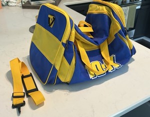 Vintage 10K - Thirst Quencher Big Gym Travel Sports Duffle Bag Yellow/Blue-Nice!
