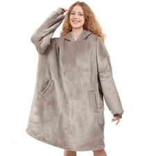 Wearable Blanket Hoodie for Adults Teens,Oversized Sherpa Hooded Blanket,Wa...