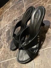 Louis Vuitton tacco aperto nero con motivo LV taglia 37 US circa 6 da donna