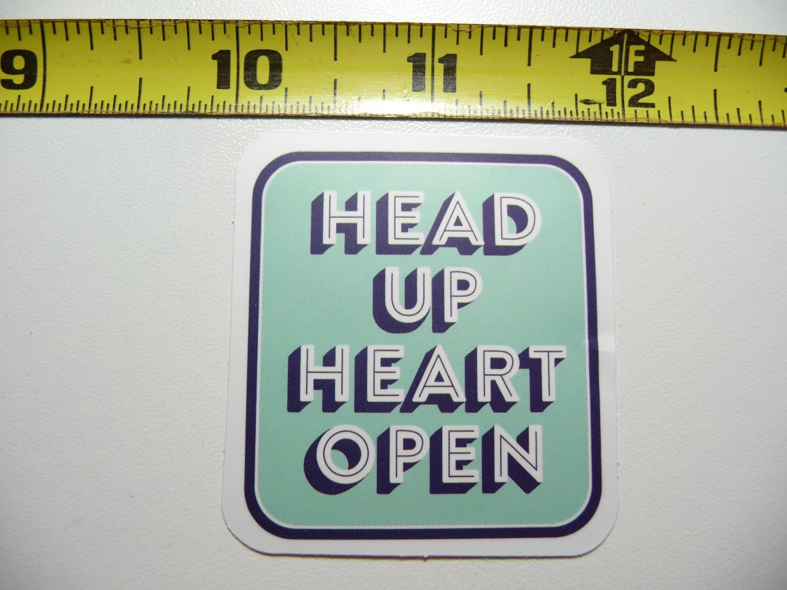 HEAD UP HEART OPEN Motivational Sticker Positive Attitude Kindness Decal