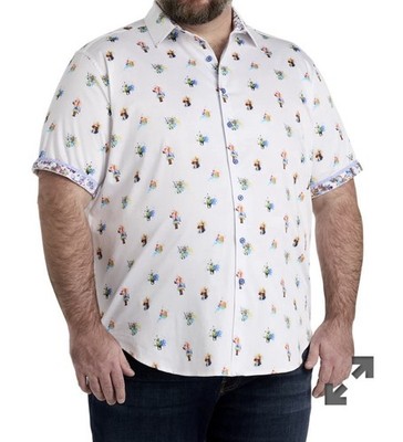 Robert Graham Men's Color Shot Sports Fit Button Up Camp Shirt Size 4XLT