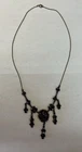 Vintage Bohemian Costume Jewelry Necklace with Garnet Colored Stones
