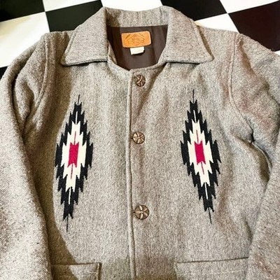Molina Wollteppich Jacke Native Chimayo Herren Größe L Vintage Geschenk aus...