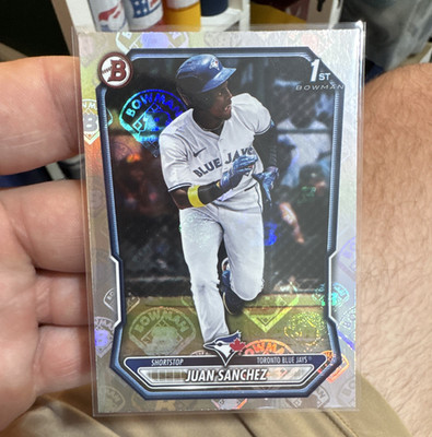 Bowman 2026 Juan Sanchez BP-25 1st Bowman Retro Logo Foil Toronto Blue Jays
