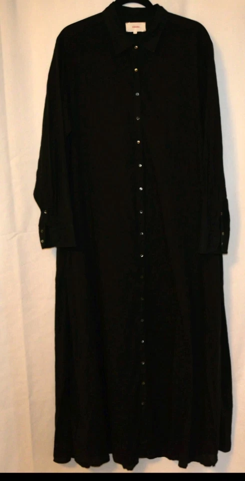 XIRENA HOPE DRESS IN BLACK WOMEN'S SIZE M  COTTON LOOSE MAXI SHIRT DRESS - Image 2 of 4