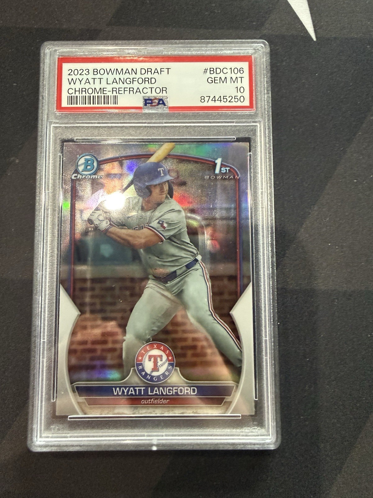 2023 Bowman Draft Wyatt Langford Chrome Refractor PSA 10 #BDC106🔥🔥