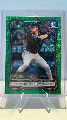 Corbin Carroll 2025 Bowman Chrome #80-Green Mojo Refractor 66/99