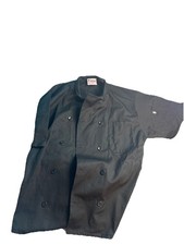 Chef's Black Coat Jacket Short Sleeve Restaurant SM Uncommon Threads