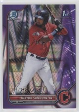 2022 Bowman Chrome Prospects Purple RayWave Refractor Junior Sanquintin 0q60