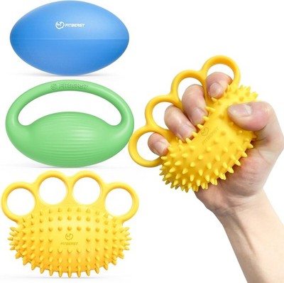 FitBeast Hand Exercise Ball Set 3 Pack Hand Squeeze Balls for Hand Therapy, Gr