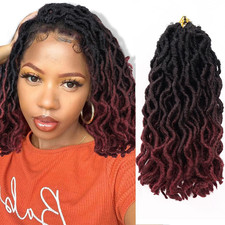 Faux Locs Crochet Hair 10 Inch 6 Packs Ombre Red Goddess Locs For Black Women