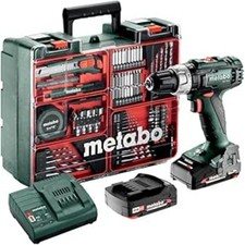 Metabo 18V Cordless Hammer Drill Set Two 2.0Ah Li-ion Batteries & accessories
