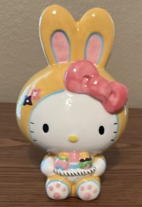 Blue Sky Clayworks Hello Kitty Easter Bunny Yellow Ceramic Figure NEW Figurine
