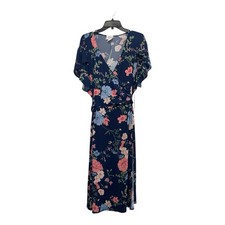 DM Collection Rayla Faux Wrap Knit Dress in Navy Size 24W NEW