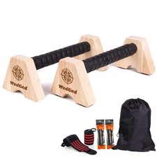 Premium Wooden Push Up Bars,Parallettes Bars for Calisthenics,Push Up Handles...