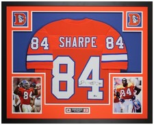Shannon Sharpe Autographed and Framed Orange Denver Jersey Auto Beckett COA