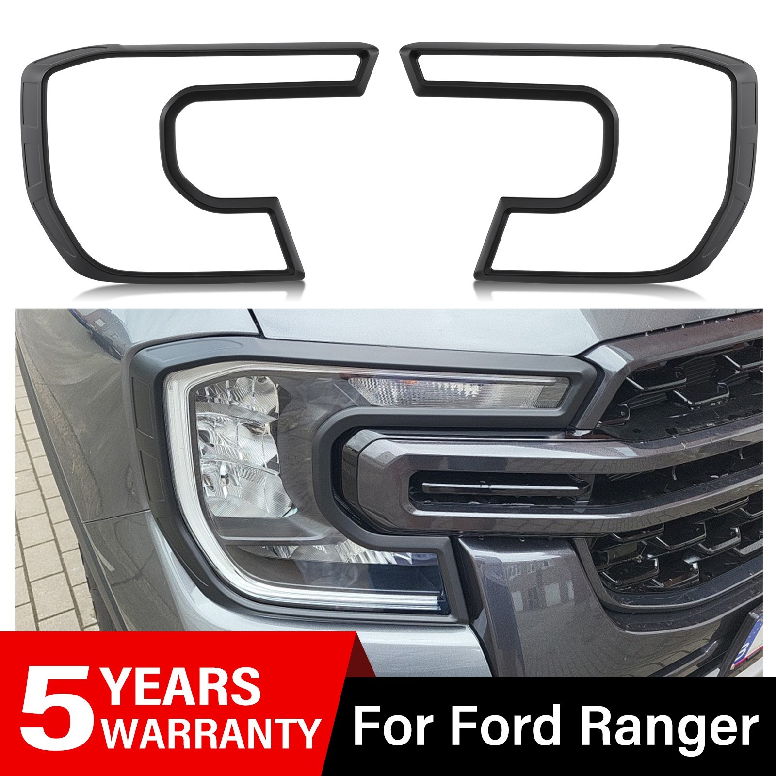 Headlight Covers Guards Surrounds for Ford Ranger 2023+ Wildtrak Platinum