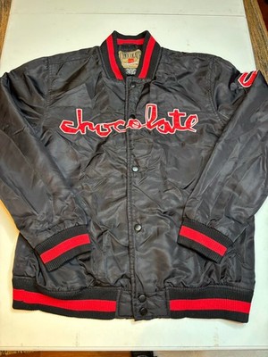 This Is A Vintage Black and Red Chocolate Skateboards Bomber Jacket. Size Med