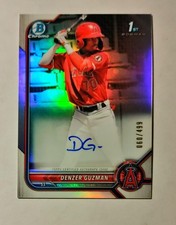 Denzer Guzman 2022 1st Bowman Chrome AUTO REFRACTOR 060/499 Angels Raw RC L6