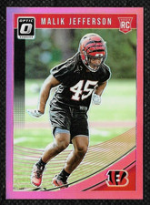 2018 Donruss Optic Rookie Pink Prizm #123 Malik Jefferson Bengals Parallel Holo