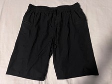 Unbranded Men's Black Lightweight Shorts Zipper Pockets Drawstring Elastic Waist