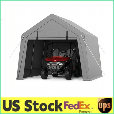 Storage Tent Portable Sheds 6x6/6x8/7x10/7x12/10x10 FT W/Rolled up Zipper Door