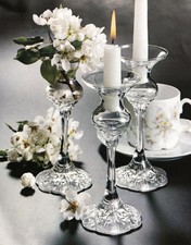 Vintage ROSENTHAL Monbijou Glass Crystal 16cm Vases/Candle Holders Set BNIB