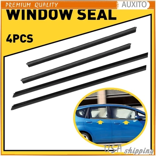 4pcs Door Belt Weather Strip Molding Seal For Honda Fit Jazz 2008 2009 2010-2013