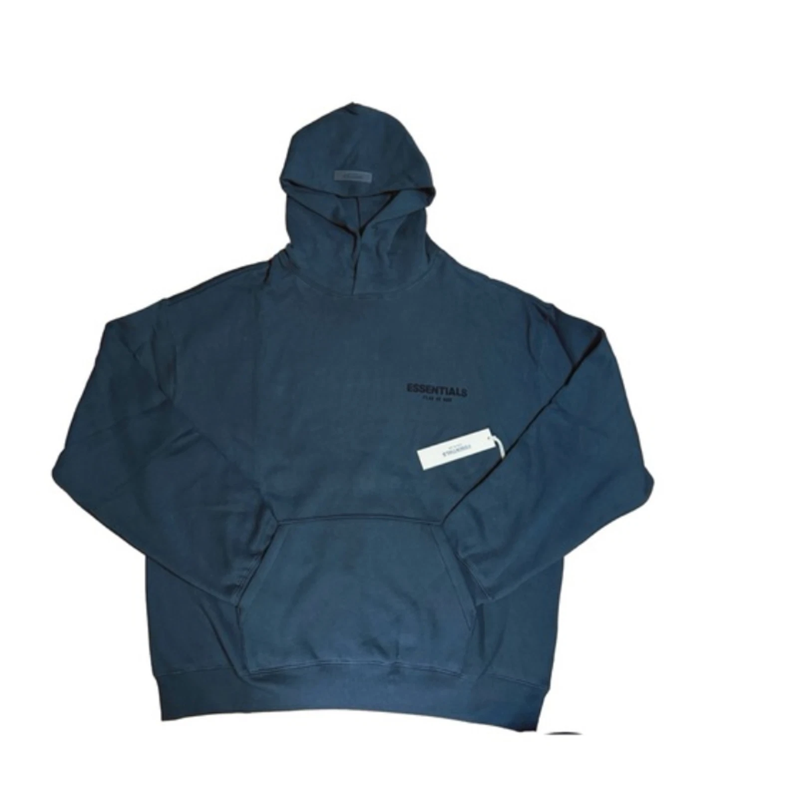 (L) Felpa con cappuccio limousine elasticizzata Fear of God Essentials nuova con etichette $250 nera