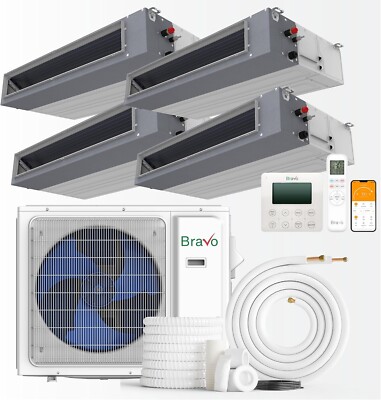 36000 BTU Four Zone 9+9+9+9 BTU Concealed Duct Mini Split A/C and Heater