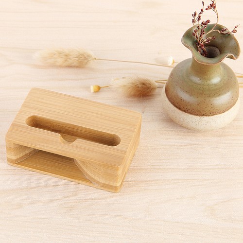 Handy-Ständer Halter Bambus Holz Dock w / Sound-Verstärker für Smartphone U1R8 - Zdjęcie 7 z 9
