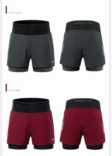 Running Shorts High-rise Sport Shorts Fitness Walking Marathon Quick Dry Pants - Picture 12 of 17