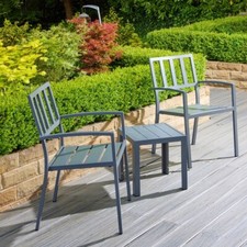 Alfresia Aluminium Garden Bistro Set | 2 Chairs & Square Table