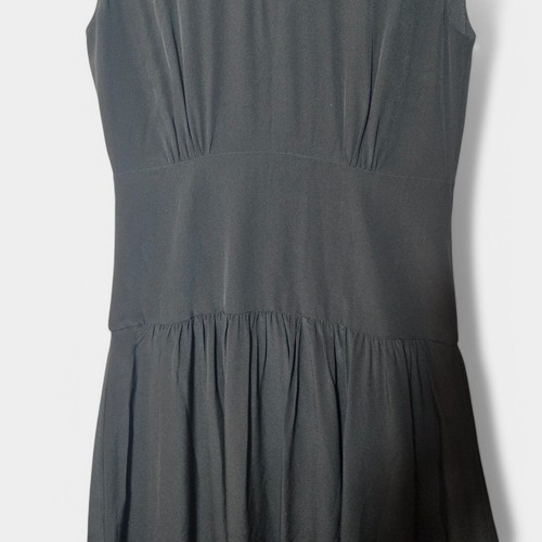Vestido Jason Wu 100% Seda Manga Gorra Midi Calce y Acampanado Cuello Corbata Negro 8 Nuevo con Etiquetas - Imagen 7 de 17