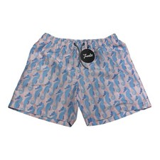 Franks Swim Trunks Mens Size L Pink Blue Seahorse Print Pattern Board Shorts NWT